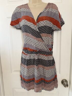 Gypsy 05 XS 100% Silk Boho Printed Wrap Dress Made in USA
